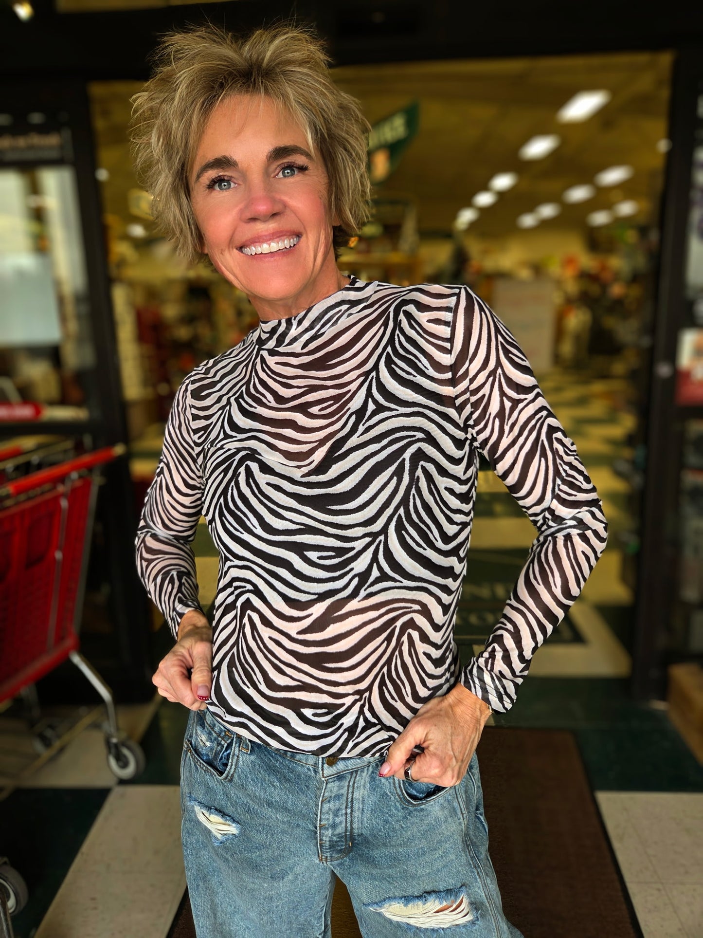 Sterling Kreek Cowgirl Safari Mesh top