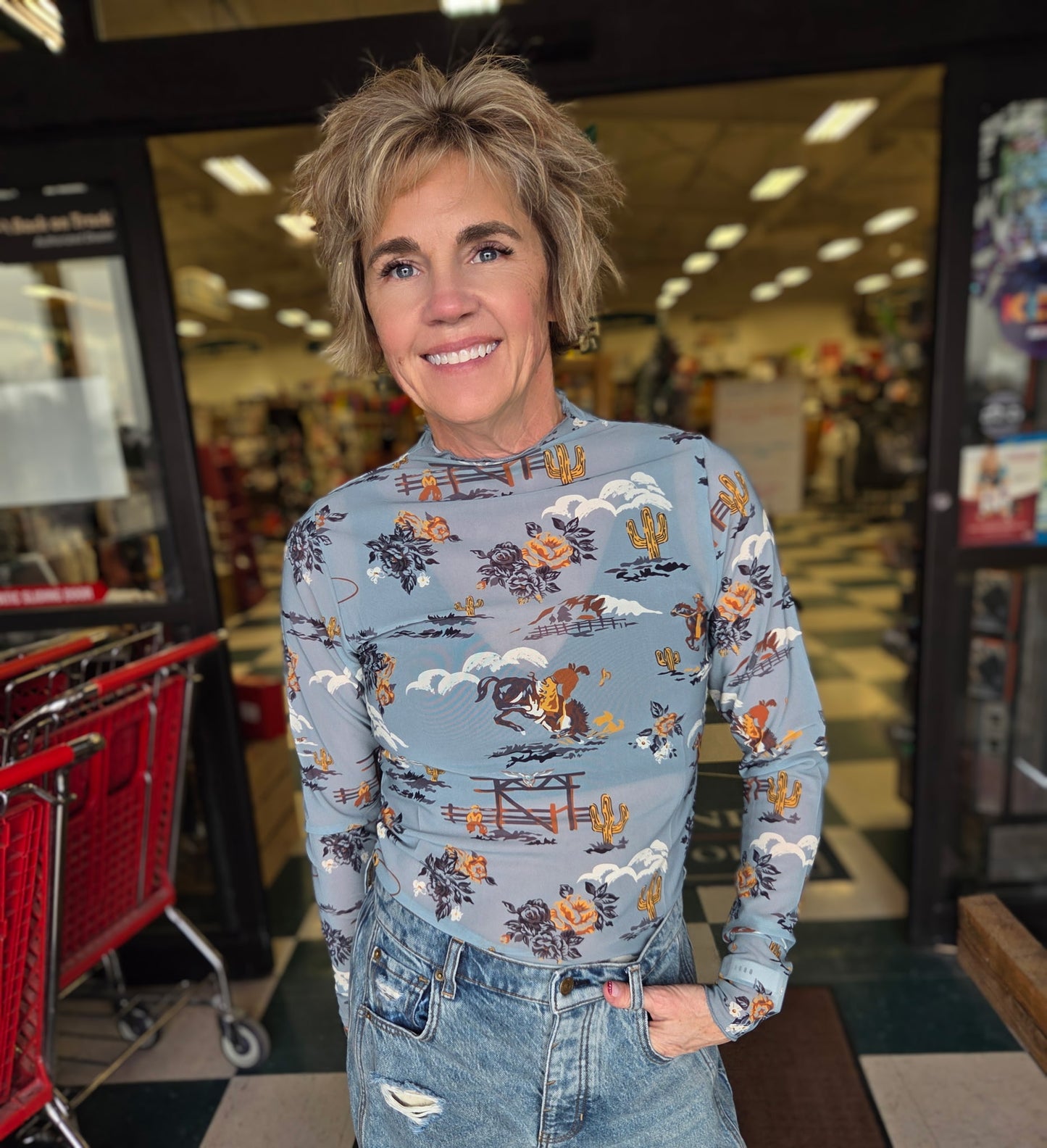 Cruel Denim Blue Mesh Shirt