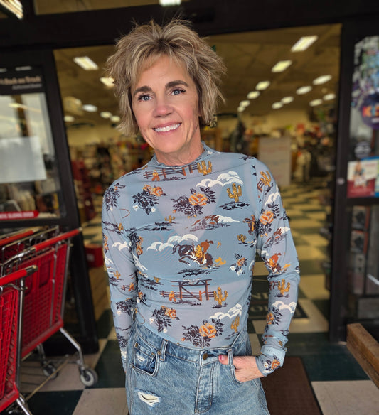 Cruel Denim Blue Mesh Shirt