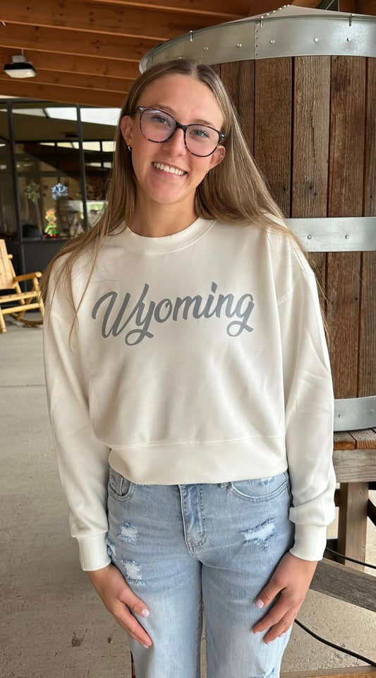 Wyoming Cropped White Sweater