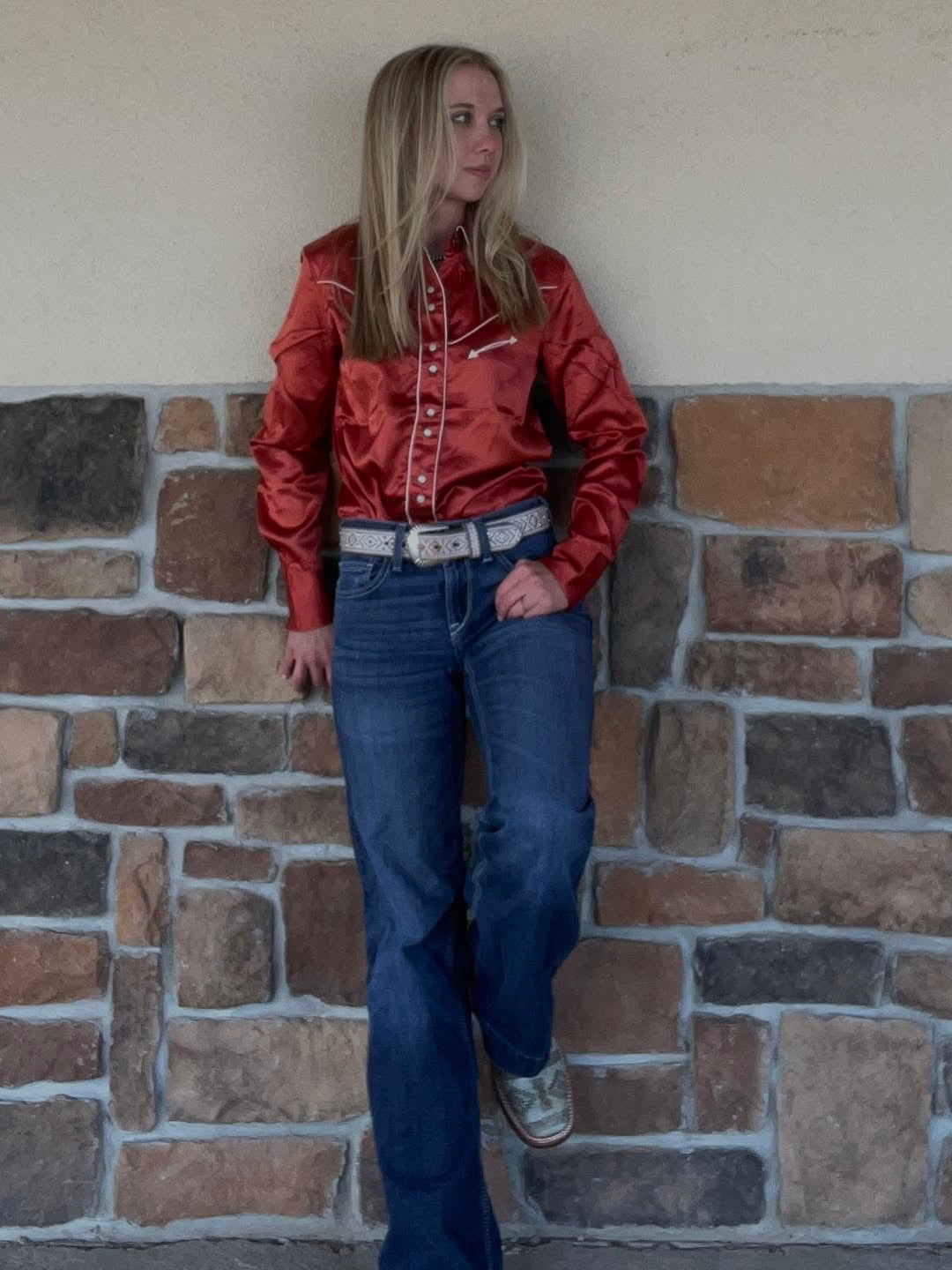 Cruel Girl Pearl Snap Red Shirt